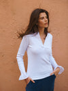 Eden cotton rib top - White