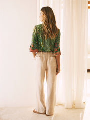 Polly silk garden path print top | NRBY Clothing