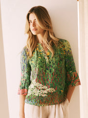 Polly silk garden path print top | NRBY Clothing