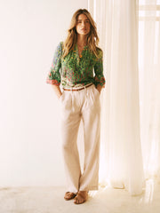 Polly silk garden path print top | NRBY Clothing