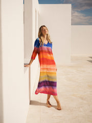 Rosemarie silk carnival stripe dress | NRBY Clothing
