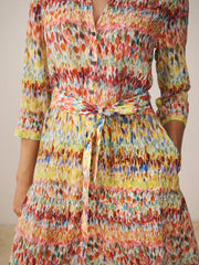 Avery silk watercolour splash print dress