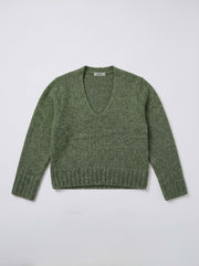 Nell alpaca blend v-neck sweater - Khaki | NRBY Clothing
