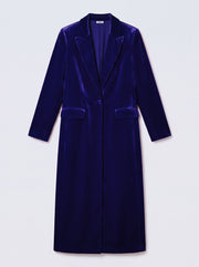 Odette Silk Blend Velvet Coat - Midnight