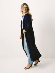 Odette Silk Blend Velvet Coat - Midnight