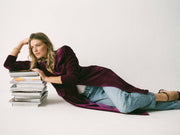 Odette silk blend velvet coat - Crushed Berry | NRBY Clothing