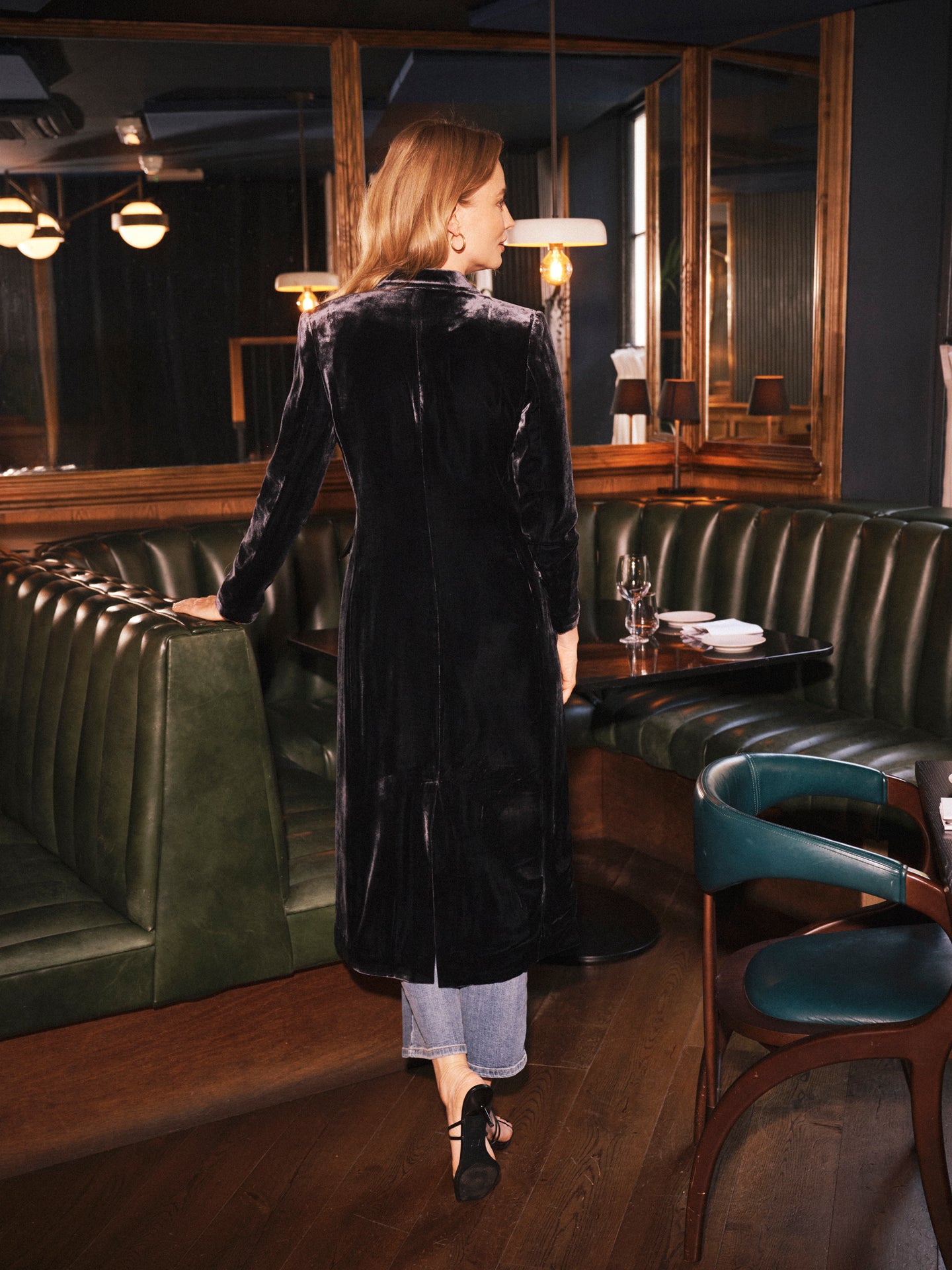 Odette silk blend velvet opera coat - Carbon