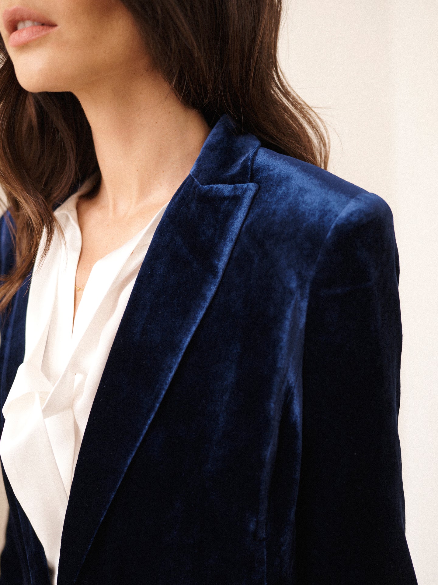 Odette silk blend velvet opera coat - Midnight