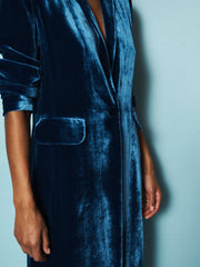 Velvet Opera Coat & Velvet Palazzo Trouser co-ord - Peacock