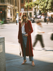 Odette Silk Blend Velvet Coat - Red