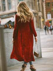 Odette Silk Blend Velvet Coat - Red
