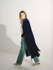 Odette Silk Blend Velvet Coat - Midnight