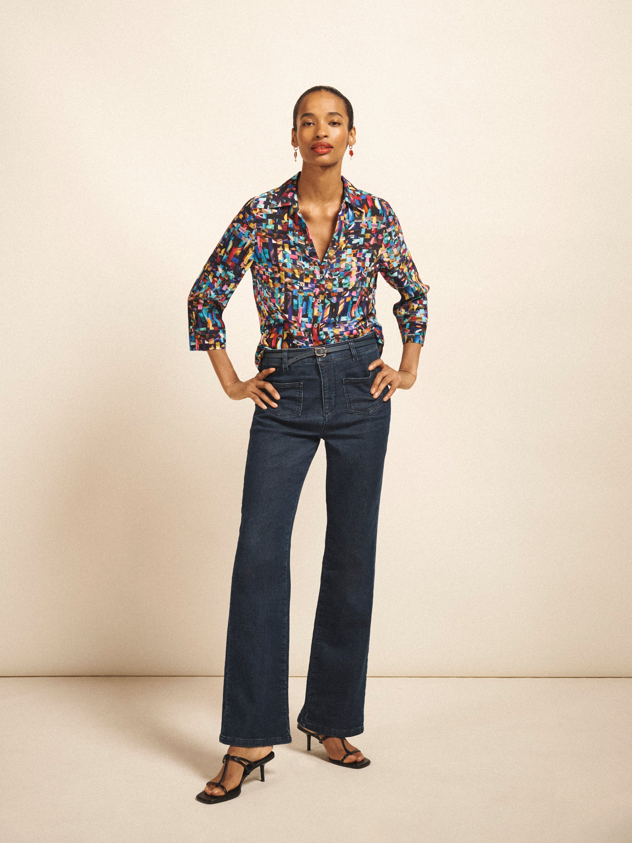 Opal Viscose Ribbon Print Top | NRBY Clothing