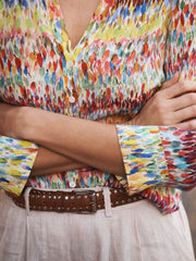 Opal silk watercolour splash print shirt | NRBY Clothing