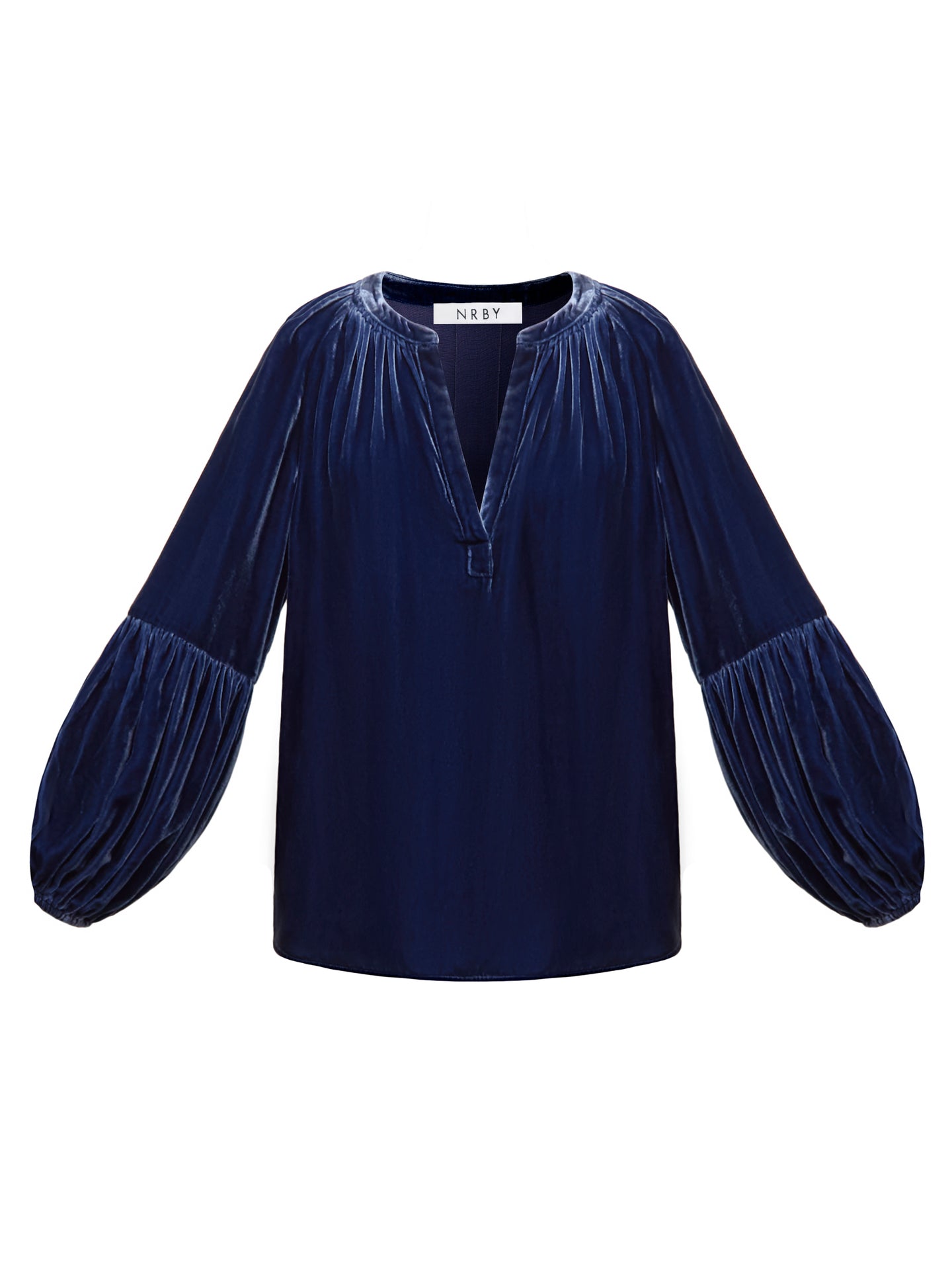 Ophelia silk blend velvet shirt - Denim Blue