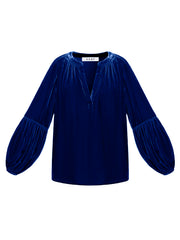 Ophelia silk blend velvet shirt - Peacock