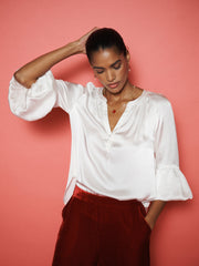 Ophelia silk satin shirt - Ivory