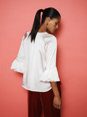Ophelia silk satin shirt - Ivory