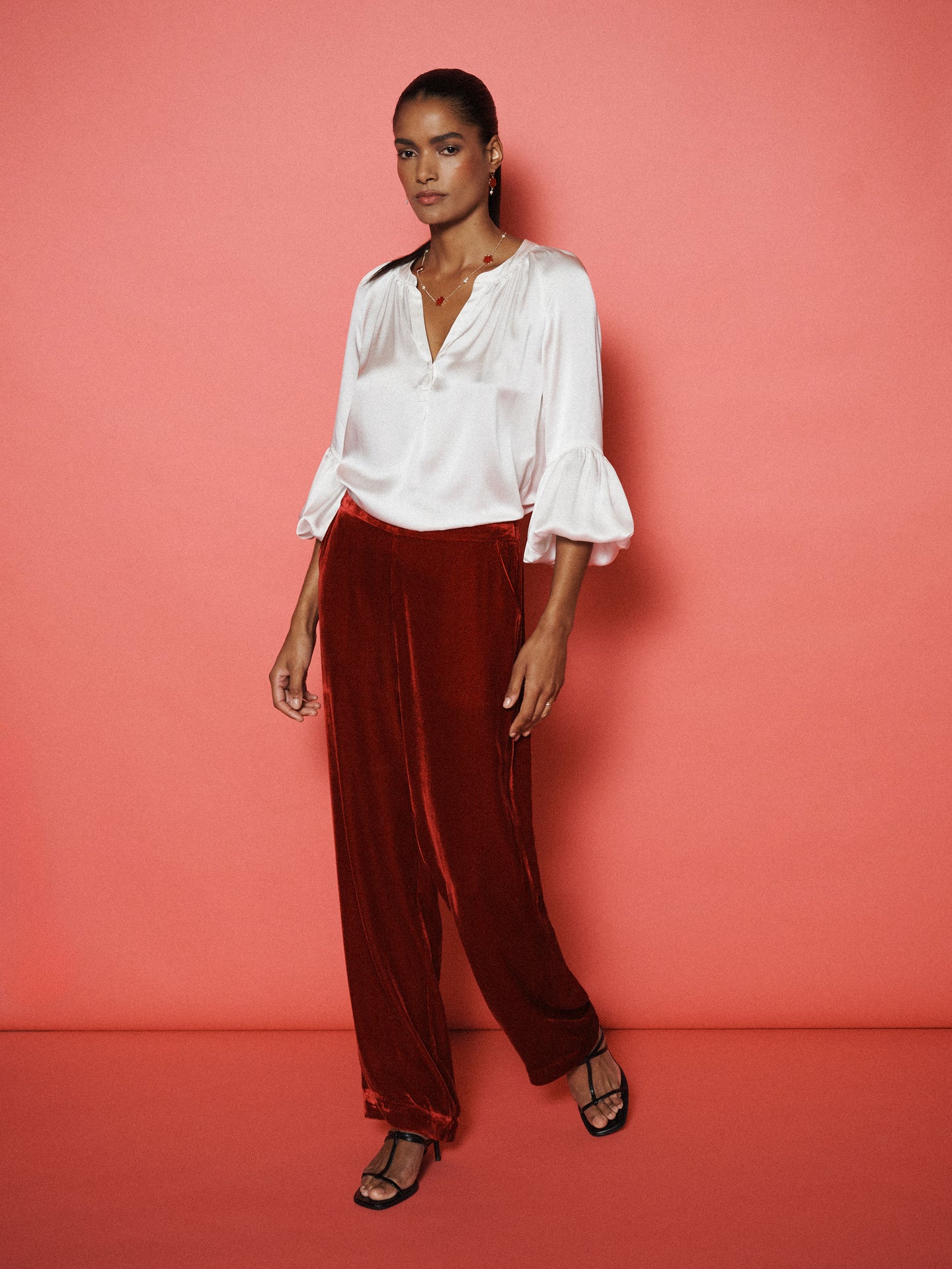 Ophelia silk satin shirt - Ivory