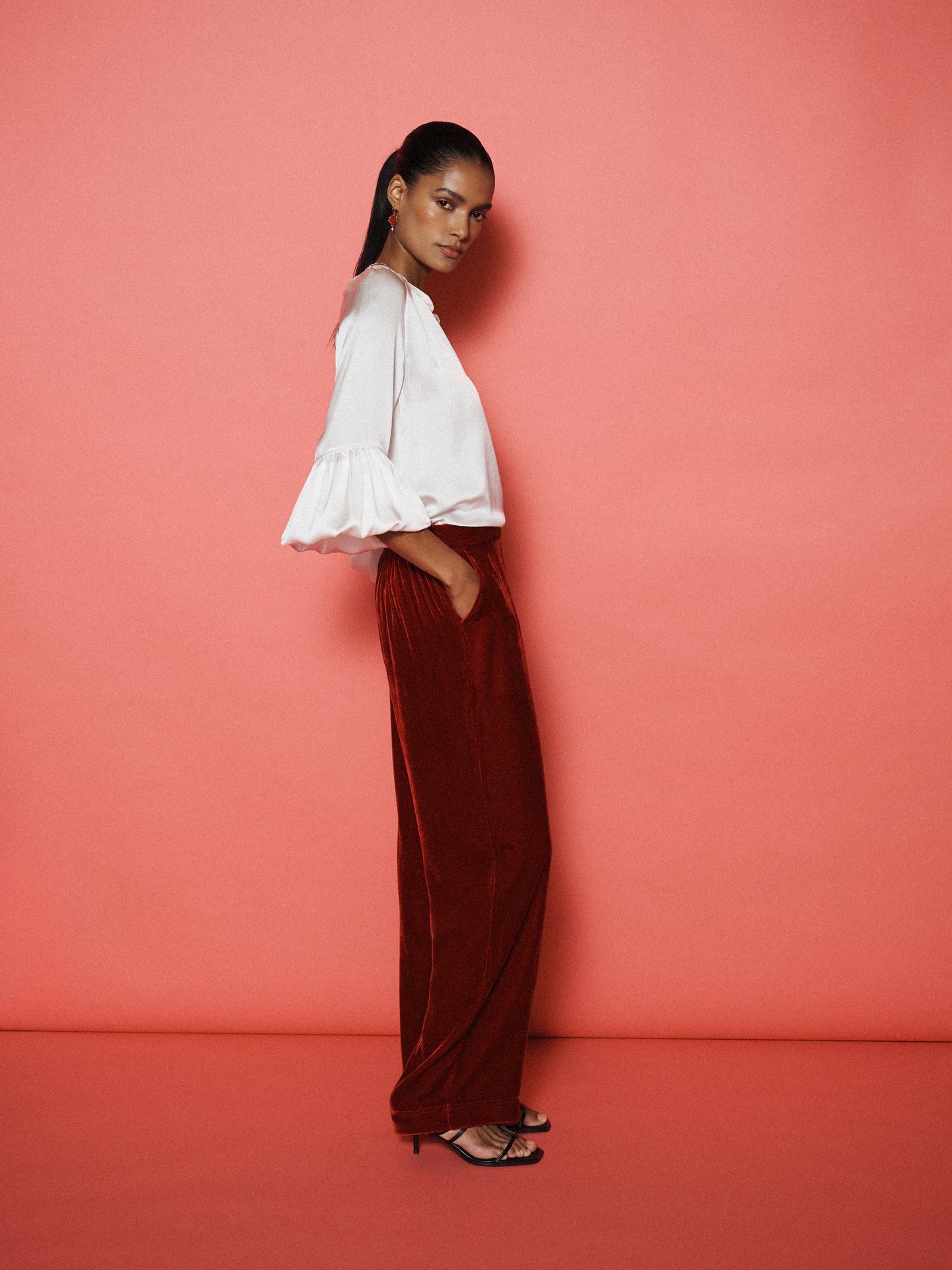 Ophelia silk satin shirt - Ivory