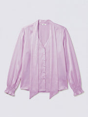 Orlando silk satin shirt - Shell Pink | NRBY Clothing
