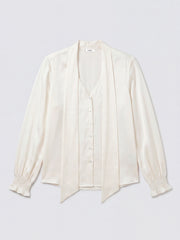Orlando silk satin shirt - Ivory | NRBY Clothing