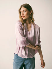 Orlando silk satin shirt - Shell Pink | NRBY Clothing