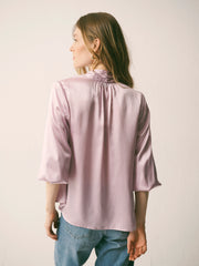 Orlando silk satin shirt - Shell Pink | NRBY Clothing
