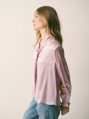 Orlando silk satin shirt - Shell Pink | NRBY Clothing