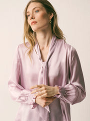 Orlando silk satin shirt - Shell Pink | NRBY Clothing