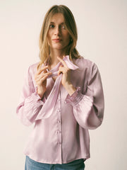 Orlando silk satin shirt - Shell Pink | NRBY Clothing