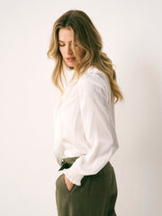 Orlando silk satin shirt - Ivory | NRBY Clothing
