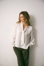 Orlando silk satin shirt - Ivory | NRBY Clothing