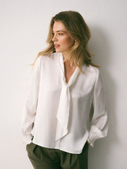 Orlando silk satin shirt - Ivory | NRBY Clothing