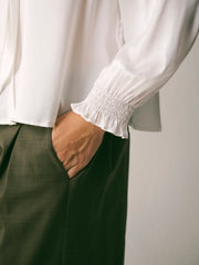 Orlando silk satin shirt - Ivory | NRBY Clothing
