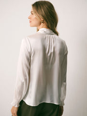 Orlando silk satin shirt - Ivory | NRBY Clothing