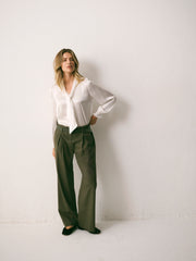 Orlando silk satin shirt - Ivory | NRBY Clothing