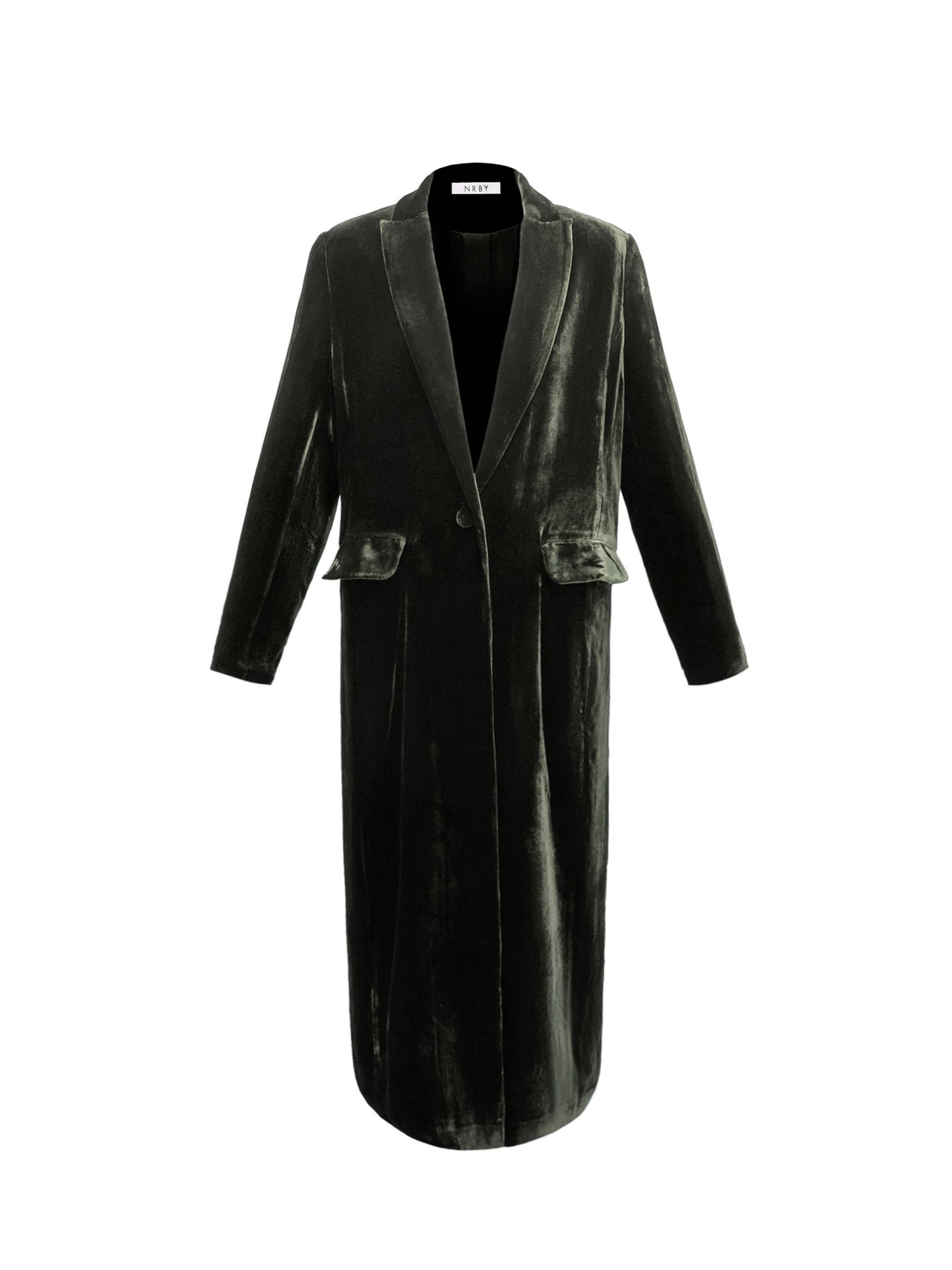 Odette silk blend velvet opera coat - Khaki