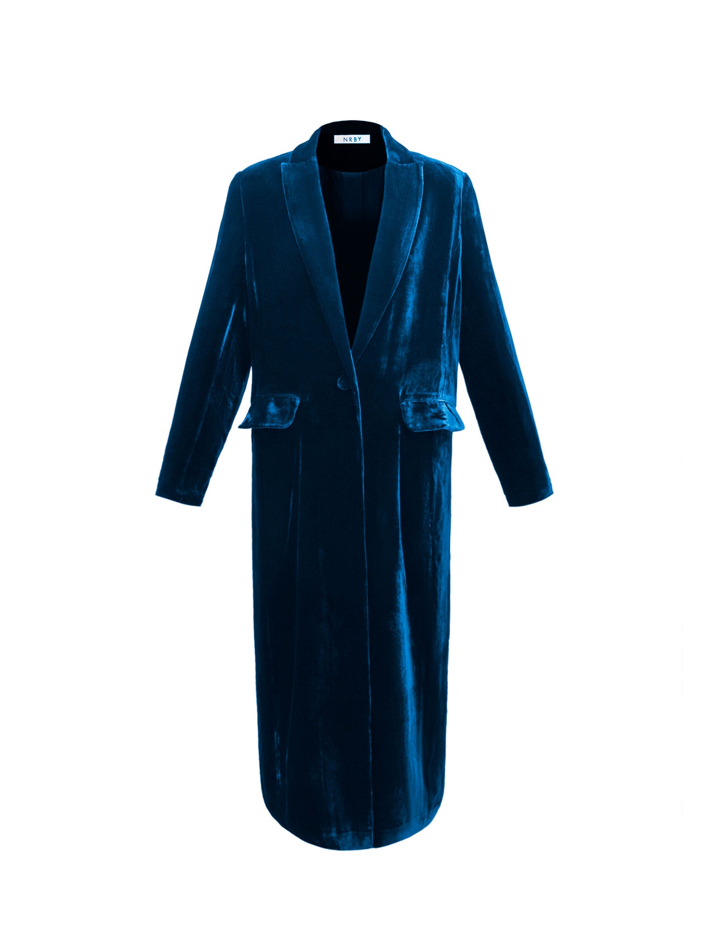 Odette silk blend velvet opera coat - Peacock