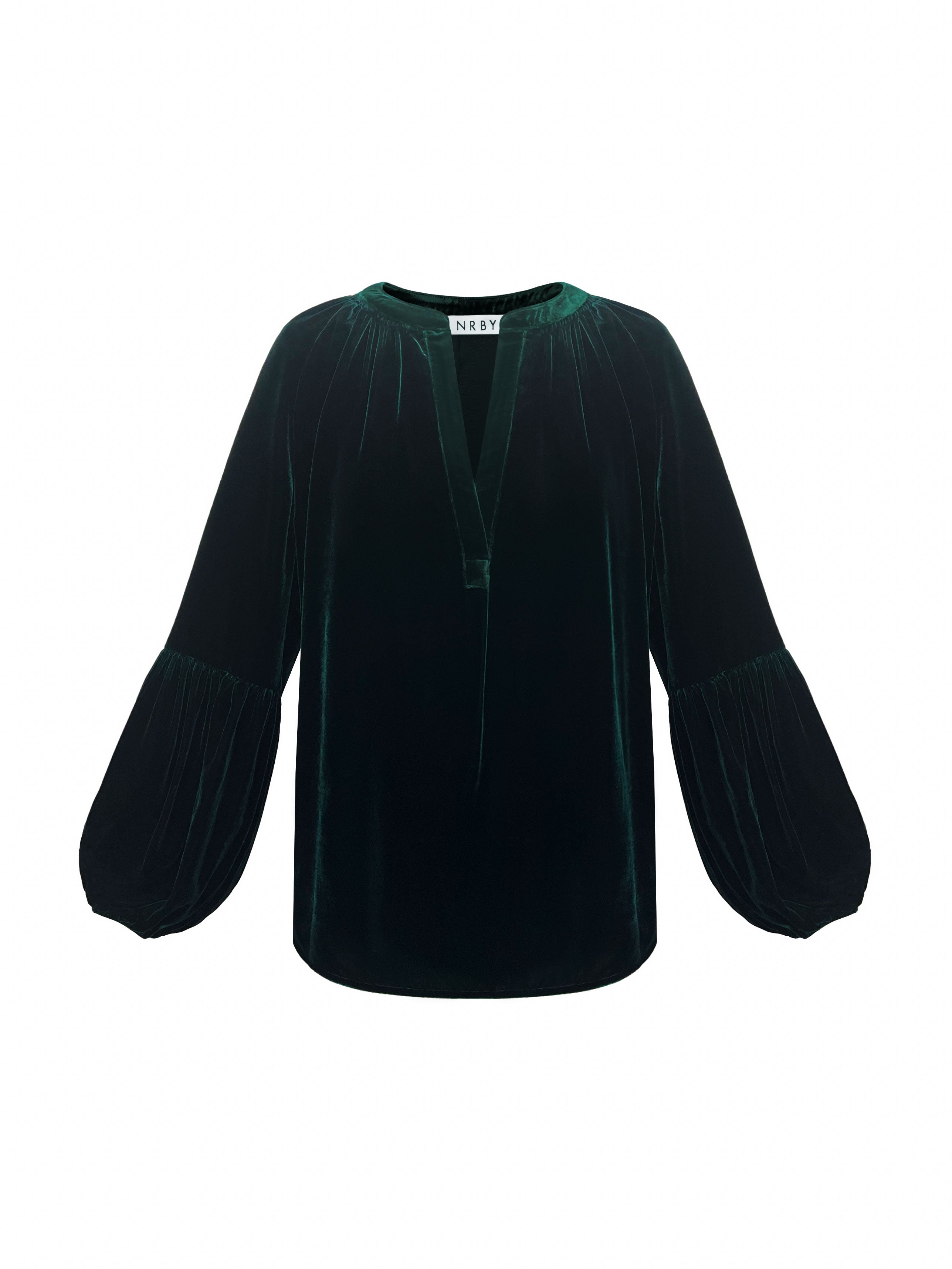 Ophelia velvet shirt in Forest Green | NRBY Clothing