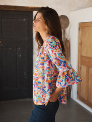 Ophelia silk kilim print shirt | NRBY Clothing
