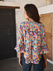 Ophelia silk kilim print shirt | NRBY Clothing