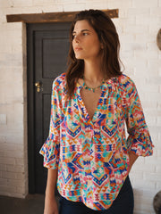 Ophelia silk kilim print shirt | NRBY Clothing