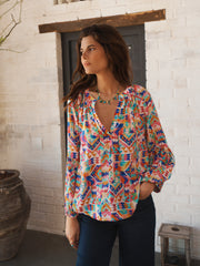 Ophelia silk kilim print shirt | NRBY Clothing