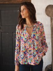 Ophelia silk kilim print shirt | NRBY Clothing