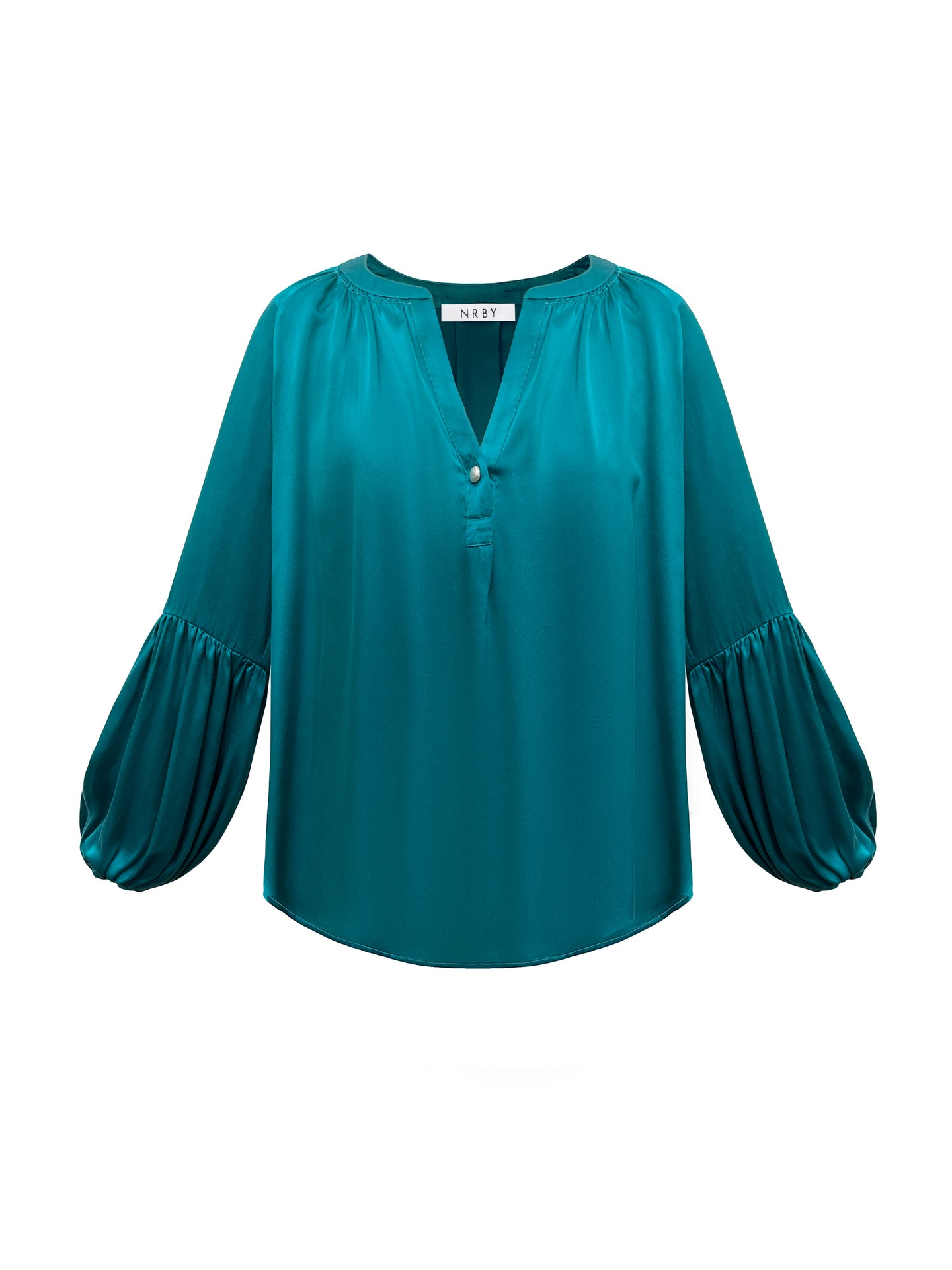 Ophelia silk satin shirt - Sea Green