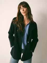Panita wool rich coat - Navy | NRBY Clothing