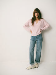 Sydney cashmere collared sweater - Soft Pink | NRBY Clothing