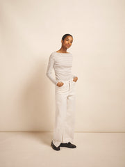 Ash denim wide leg jean - White