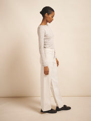 Ash denim wide leg jean - White